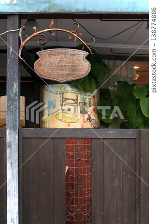 Antique sign and door Antique sign and door 138774886