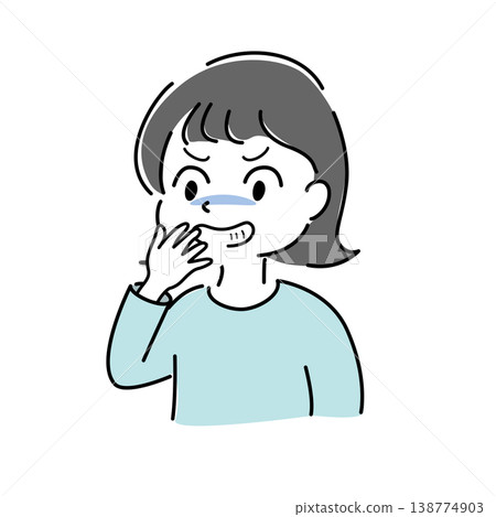Simple illustration of a woman covering her mouth and smirking (scheming, insidious, smirking, secret, character image) Simple illustration of a woman covering her mouth and smirking (scheming, insidious, smirking, secret, character image) 138774903