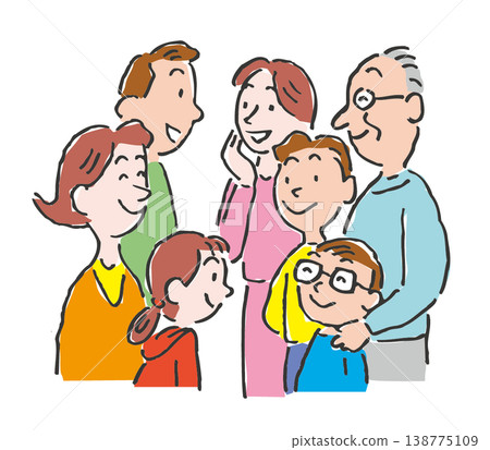 一個擁抱著微笑的家庭 138775109