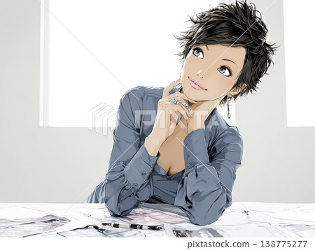 職場女性系列：仰望星空、正向思考的女企業家 138775277