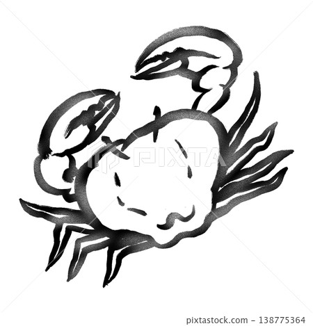 Line drawing of Cancer (rough, brushstroke texture) 138775364