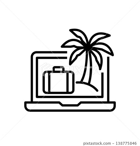 Digital Nomad Work from Anywhere Icon Digital Nomad Work from Anywhere Icon 138775846