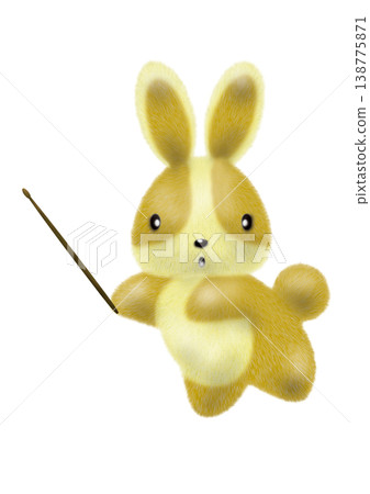 A rabbit pointing a pointer stick A rabbit pointing a pointer stick 138775871