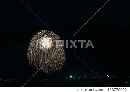 Scenery with fireworks Scenery with fireworks 138776032