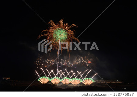 Scenery with fireworks 138776057
