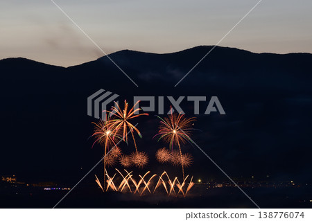 Scenery with fireworks 138776074