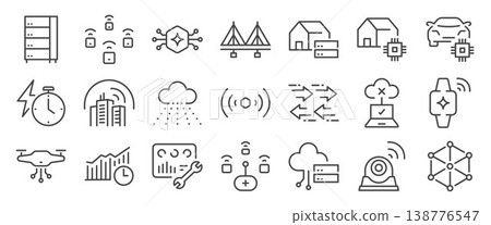 Edge computing icon set. It includes server, cloud, online, IoT, and more icons. Edge computing icon set. It includes server, cloud, online, IoT, and more icons. 138776547