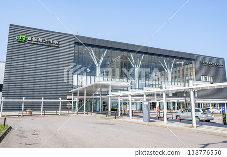 Shin-Hakodate-Hokuto Station, south exit on a clear day, Hokuto City, Hokkaido 138776550