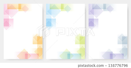色彩繽紛的幾何抽象畫框 138776796