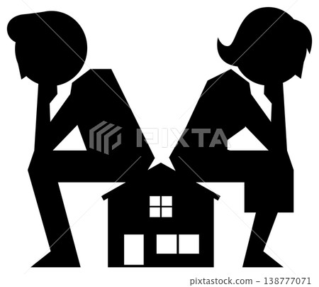 Men and women struggling at home Men and women struggling at home 138777071