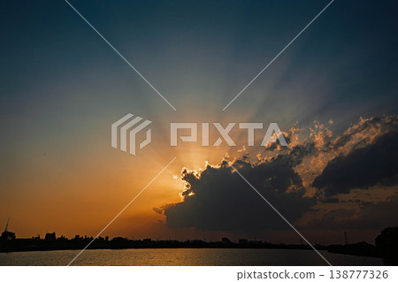 從河野台江戶川看到的日落 138777326