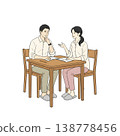 Parents discussing their child's future with anxious expressions (hand-drawn style illustration) 138778456
