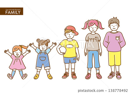 A set of simple children's illustrations in natural colors. 138778492