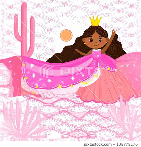 一個穿裙子的女孩的插圖 138779170