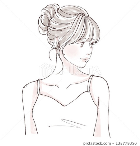 婦女和女孩的水彩和手繪插圖素材 婦女和女孩的水彩和手繪插圖素材 138779350