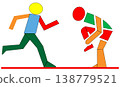 Running man and tired runner show stamina and effort 138779521