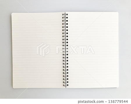 Business and study - open ring notebook - white notebook with horizontal lines Business and study - open ring notebook - white notebook with horizontal lines 138779544