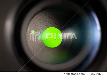 Camera lens with lense reflections, Close-up Camera lens with lense reflections, Close-up 138779633