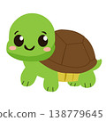 kawaii animal turtle flat style 138779645