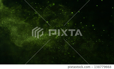 Detail Shot of Flying Matcha Powder Isolated on Black Background Detail Shot of Flying Matcha Powder Isolated on Black Background 138779668