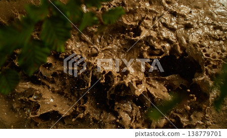 Freeze Motion Shot of Mud Splashing , Top Shot 138779701