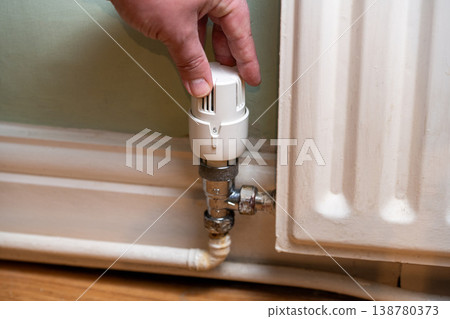 Thermostatic radiator valve. Increasing price for heat gas bills Thermostatic radiator valve. Increasing price for heat gas bills 138780373