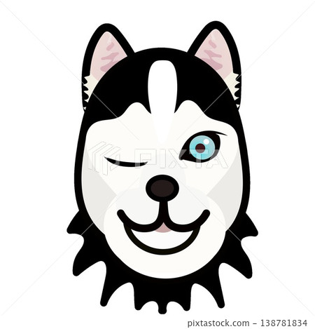 Siberian Husky face illustration Siberian Husky face illustration 138781834