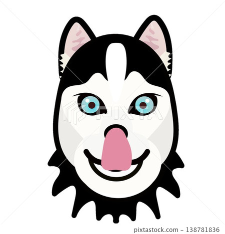 Siberian Husky face illustration Siberian Husky face illustration 138781836