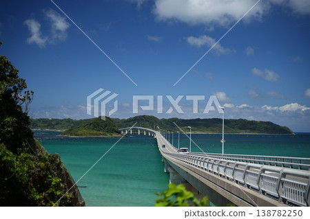 Tsunoshima Bridge spanning the sea Tsunoshima Bridge spanning the sea 138782250
