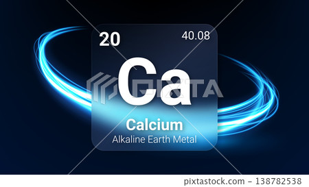 Calcium (Ca) (020) Alkaline Earth Metal, Glass Morphism Element Futuristic Neon Light Glow Background Periodic Table, Chemical Symbol, Name, Atomic Mass, Atomic Number, Vector Illustration Calcium (Ca) (020) Alkaline Earth Metal, Glass Morphism Element Futuristic Neon Light Glow Background Periodic Table, Chemical Symbol, Name, Atomic Mass, Atomic Number, Vector Illustration 138782538