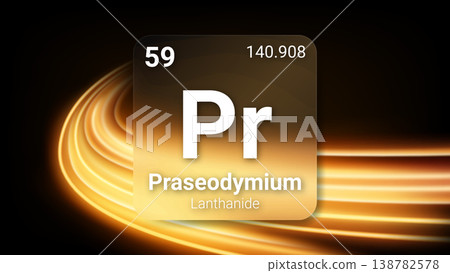 Praseodymium (Pr) (059) Lanthanide, Glass Morphism Element Futuristic Neon Light Glow Background Periodic Table, Chemical Symbol, Name, Atomic Mass, Atomic Number, Vector Illustration Praseodymium (Pr) (059) Lanthanide, Glass Morphism Element Futuristic Neon Light Glow Background Periodic Table, Chemical Symbol, Name, Atomic Mass, Atomic Number, Vector Illustration 138782578