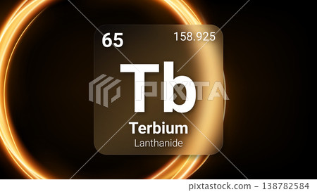 Terbium (Tb) (065) Lanthanide, Glass Morphism Element Futuristic Neon Light Glow Background Periodic Table, Chemical Symbol, Name, Atomic Mass, Atomic Number, Vector Illustration Terbium (Tb) (065) Lanthanide, Glass Morphism Element Futuristic Neon Light Glow Background Periodic Table, Chemical Symbol, Name, Atomic Mass, Atomic Number, Vector Illustration 138782584