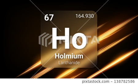 Holmium (Ho) (067) Lanthanide, Glass Morphism Element Futuristic Neon Light Glow Background Periodic Table, Chemical Symbol, Name, Atomic Mass, Atomic Number, Vector Illustration Holmium (Ho) (067) Lanthanide, Glass Morphism Element Futuristic Neon Light Glow Background Periodic Table, Chemical Symbol, Name, Atomic Mass, Atomic Number, Vector Illustration 138782586