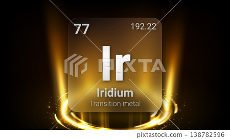 Iridium (Ir) (077) Transition Metal, Glass Morphism Element Futuristic Neon Light Glow Background Periodic Table, Chemical Symbol, Name, Atomic Mass, Atomic Number, Vector Illustration Iridium (Ir) (077) Transition Metal, Glass Morphism Element Futuristic Neon Light Glow Background Periodic Table, Chemical Symbol, Name, Atomic Mass, Atomic Number, Vector Illustration 138782596