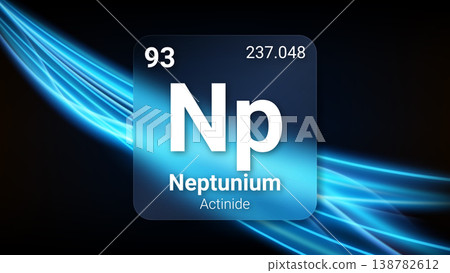 Neptunium (Np) (093) Actinide, Glass Morphism Element Futuristic Neon Light Glow Background Periodic Table, Chemical Symbol, Name, Atomic Mass, Atomic Number, Vector Illustration Neptunium (Np) (093) Actinide, Glass Morphism Element Futuristic Neon Light Glow Background Periodic Table, Chemical Symbol, Name, Atomic Mass, Atomic Number, Vector Illustration 138782612