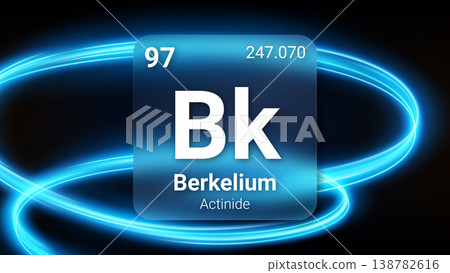 Berkelium (Bk) (097) Actinide, Glass Morphism Element Futuristic Neon Light Glow Background Periodic Table, Chemical Symbol, Name, Atomic Mass, Atomic Number, Vector Illustration Berkelium (Bk) (097) Actinide, Glass Morphism Element Futuristic Neon Light Glow Background Periodic Table, Chemical Symbol, Name, Atomic Mass, Atomic Number, Vector Illustration 138782616