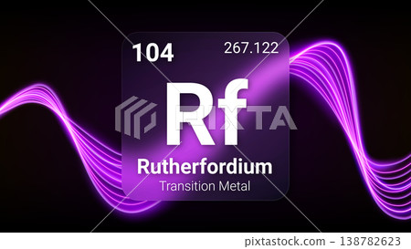 Rutherfordium (Rf) (104) Transition Metal, Glass Morphism Element Futuristic Neon Light Glow Background Periodic Table, Chemical Symbol, Name, Atomic Mass, Atomic Number, Vector Illustration Rutherfordium (Rf) (104) Transition Metal, Glass Morphism Element Futuristic Neon Light Glow Background Periodic Table, Chemical Symbol, Name, Atomic Mass, Atomic Number, Vector Illustration 138782623