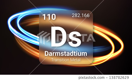 Darmstadtium (Ds) (110) Transition Metal, Glass Morphism Element Futuristic Neon Light Glow Background Periodic Table, Chemical Symbol, Name, Atomic Mass, Atomic Number, Vector Illustration Darmstadtium (Ds) (110) Transition Metal, Glass Morphism Element Futuristic Neon Light Glow Background Periodic Table, Chemical Symbol, Name, Atomic Mass, Atomic Number, Vector Illustration 138782629