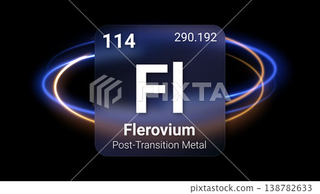 Flerovium (Fl) (114) Post Transition Metal, Glass Morphism Element Futuristic Neon Light Glow Background Periodic Table, Chemical Symbol, Name, Atomic Mass, Atomic Number, Vector Illustration Flerovium (Fl) (114) Post Transition Metal, Glass Morphism Element Futuristic Neon Light Glow Background Periodic Table, Chemical Symbol, Name, Atomic Mass, Atomic Number, Vector Illustration 138782633