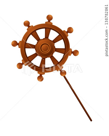 Cartoon caribbean pirate ship steering wheel photo booth mask. Buccaneer or privateer sailboat element, corsair sailor kids photo booth vector prop. Pirate party mask with sail vessel steer wheel Cartoon caribbean pirate ship steering wheel photo booth mask. Buccaneer or privateer sailboat element, corsair sailor kids photo booth vector prop. Pirate party mask with sail vessel steer wheel 138782861