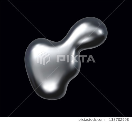 Molten chrome glossy metal realistic 3D drop or splash. Liquid chrome mercury abstract splash, fluid lead 3D vector shape. Molten silver realistic blob or melt metal isolated drop Molten chrome glossy metal realistic 3D drop or splash. Liquid chrome mercury abstract splash, fluid lead 3D vector shape. Molten silver realistic blob or melt metal isolated drop 138782998