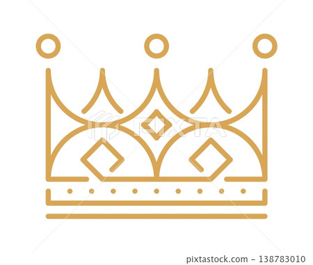 King royal jewelry crown line icon or emblem. Prince or princess crown linear symbol, queen jewelry outline vector emblem. King heraldic abstract lineart icon or monarch royal power tiara label King royal jewelry crown line icon or emblem. Prince or princess crown linear symbol, queen jewelry outline vector emblem. King heraldic abstract lineart icon or monarch royal power tiara label 138783010