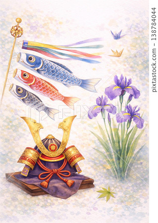 兒童節系列：經典設計，以鯉魚彩帶、頭盔和鳶尾花為特色。 138784044