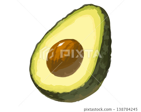 半個未成熟的綠色酪梨 138784245