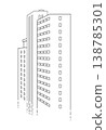 城市建築輪廓背景（線條畫） 138785301