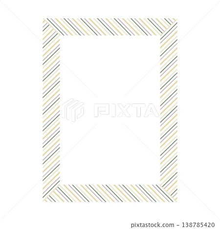 Decorative Rectangle Frame Border, Textured Striped Layered Outline Design Element 138785420