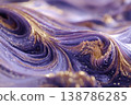 Swirling Waves of Purple and Gold Create a Mesmerizing Abstract Masterpiece Generative AI 138786285