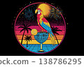 Tropical Disco Celebration With Vibrant Colors and Festive Elements Generative AI 138786295