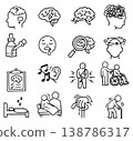 Parkinson's Disease symptoms, diagnostic and treatment vector icon set. Vector illustration on the theme of World Parkinson's disease (PD) day observed each year on April 11th across the globe 138786317