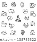 Healhty lifestyle line icons. For website marketing design, logo, app, template, ui, etc. Vector illustration. 138786322